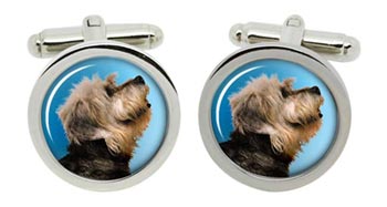 Dandie Dinmont Terrier Cufflinks in Chrome Box