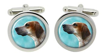 English Foxhound Cufflinks in Chrome Box