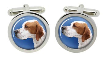 English Pointer Cufflinks in Chrome Box