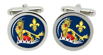 Entente, the Lion and the Fleur-de-lis, England and France Cufflinks in Chrome Box