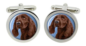 Field Spaniel Cufflinks in Chrome Box