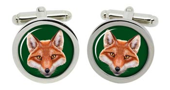 Fox's Head Cufflinks in Chrome Box