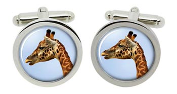 Giraffe Cufflinks in Chrome Box