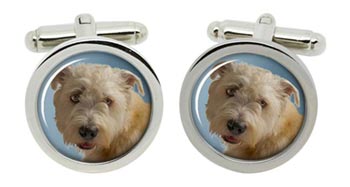 Glen of Imaal Terrier Cufflinks in Chrome Box