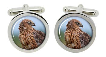 Harrier (bird) Cufflinks in Chrome Box