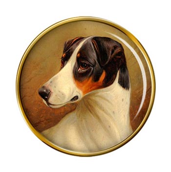 Head Study of a Fox Terrier by Colin Graeme Roe Pin Badge