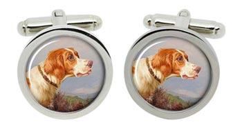 Head Study of a Pointer by Colin Graeme Roe Cufflinks in Chrome Box