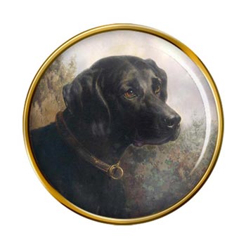 Hector a Black Labrador by Carl Reichert Pin Badge