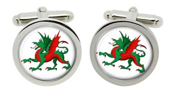 Heraldic Dragon Cufflinks in Chrome Box