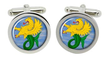 Heraldic Sealion Cufflinks in Chrome Box