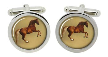 Horse Forcene by George Stubbs Cufflinks in Chrome Box