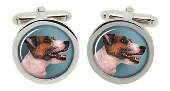 Jack Russell Terrier Cufflinks in Chrome Box