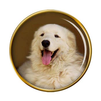 Kuvasz Dog Pin Badge
