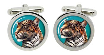 Leopard's Head Cufflinks in Chrome Box