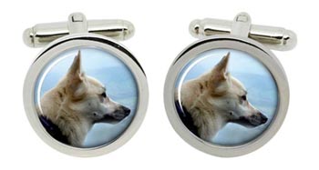 Norwegian Buhund Cufflinks in Chrome Box