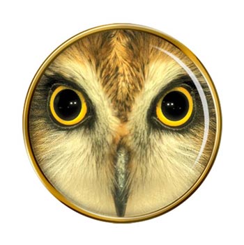 Owl's Face Pin Badge