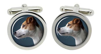 Parson Russell Terrier Cufflinks in Chrome Box
