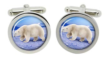 Polar Bear Cufflinks in Chrome Box
