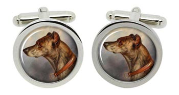 Portrait of a Hound by Carl Reichert Cufflinks in Chrome Box