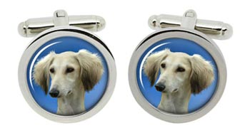 Saluki (Royal Dog of Egypt) Cufflinks in Chrome Box