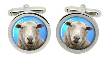 Sheep Cufflinks in Chrome Box