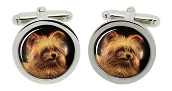 Skye Terrier Cufflinks in Chrome Box