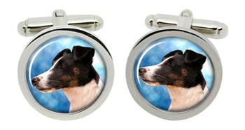 Smooth Fox Terrier Cufflinks in Chrome Box