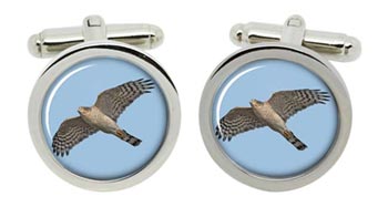 Sparrow Hawk Cufflinks in Chrome Box