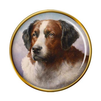 St. Bernard Dog by Carl Reichert Pin Badge