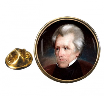 President Andrew Jackson Round Pin Badge