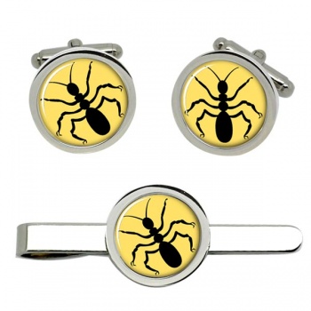 Ant Cufflinks and Tie Clip Set