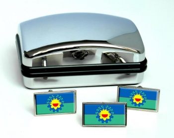 Argentine Buenos Aires Province Flag Cufflink and Tie Pin Set