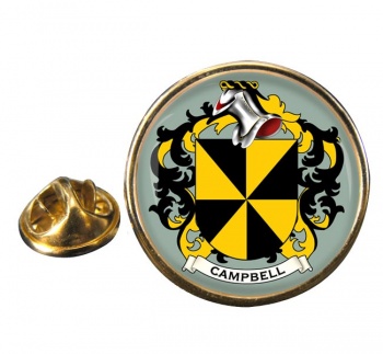 Campbell of Argyll Coat of Arms Round Pin Badge