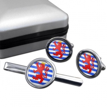 Arlon Aarlen (Belgium) Round Cufflink and Tie Clip Set