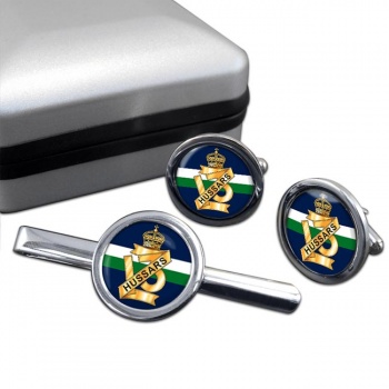 13th Hussars (British Army) Round Cufflink and Tie Clip Set
