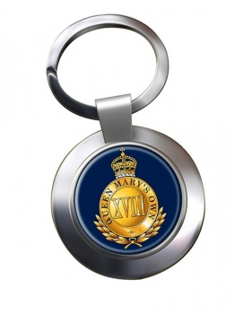 18th Royal Hussars (Queen Mary's Own) British Army Chrome Key Ring