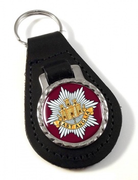 1st East Anglian Regiment (British Army) Leather Key Fob