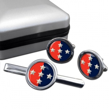 1 Military Police Brigade (British Army) Round Cufflink and Tie Clip Set