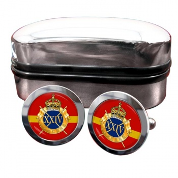 24th Lancers (British Army) Round Cufflinks