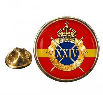 24th Lancers (British Army) Round Pin Badge