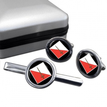 42 Infantry Brigade (British Army) & HQ North West Round Cufflink and Tie Clip Set