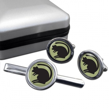 4th Infantry Brigade (British Army) & HQ North East Round Cufflink and Tie Clip Set