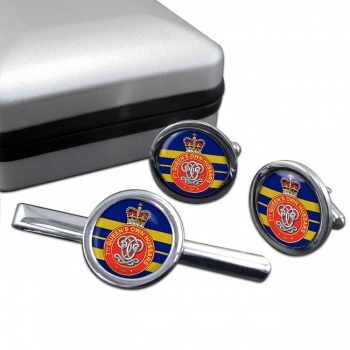7th Queen's Own Hussars (British Army) Round Cufflink and Tie Clip Set