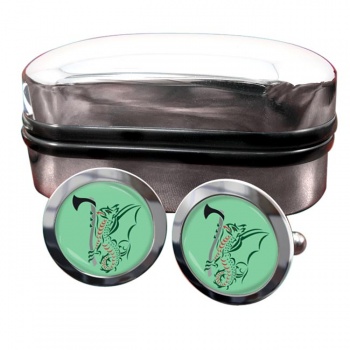 7 Military Intelligence Battalion Round Cufflinks