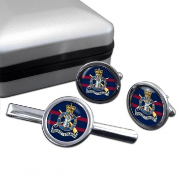 Dorset Yeomanry (British Army) Round Cufflink and Tie Clip Set