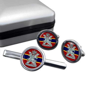 Fife and Forfar Yeomanry (British Army) Scottish Horse Round Cufflink and Tie Clip Set