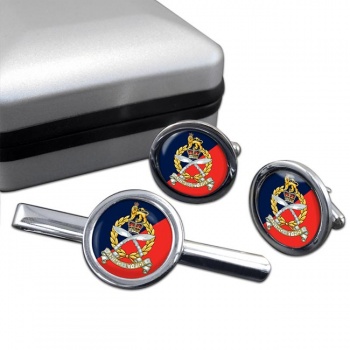 Gurkha Staff and Personnel Support Branch (British Army) Round Cufflink and Tie Clip Set