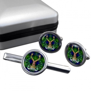 Gordon Highlanders (British Army) Round Cufflink and Tie Clip Set
