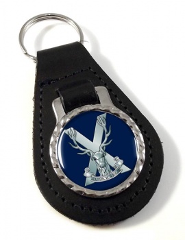 Highland Band of the Scottish Division (British Army) Leather Key Fob