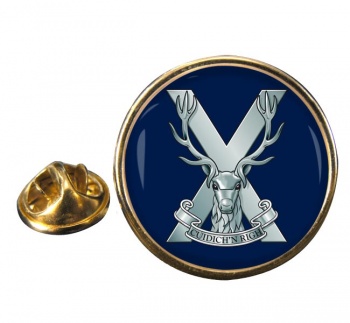 Highland Band of the Scottish Division (British Army) Round Pin Badge